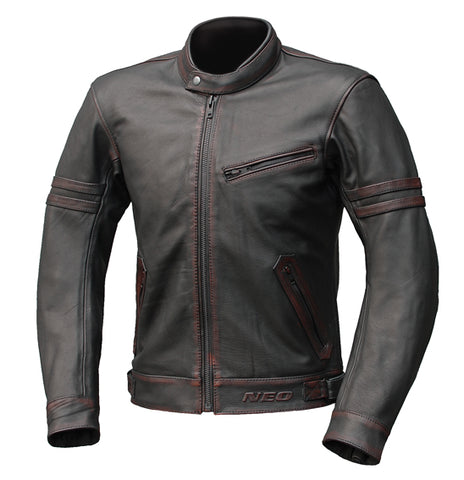 CAFE LEATHER JACKET BROWN SML