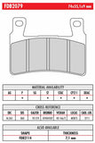 FR-FDB2079 - 9.0mm thick - drawing NOT to scale - (pads also available 7.1mm thick - SEE FR-FDB2114)