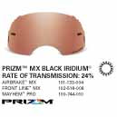 SAMPLE PICTURE - Oakley Prizm MX Black Iridium lens - for Airbrake (OA-101-133-004), Front Line (OA-102-516-006) and for Mayhem Pro (OA-100-744-010) goggles - have a 24% rate of transmission