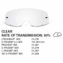 SAMPLE PICTURE - Oakley MX Clear traditional lens - for Crowbar (OA-01-276), O Frame 2.0 MX (OA-101-357-001), Proven (OA-01-391), O-Frame (OA-01-279), L-Frame (OA-01-297) and XS O-Frame (OA-01-294) - have a 93% rate of transmission
